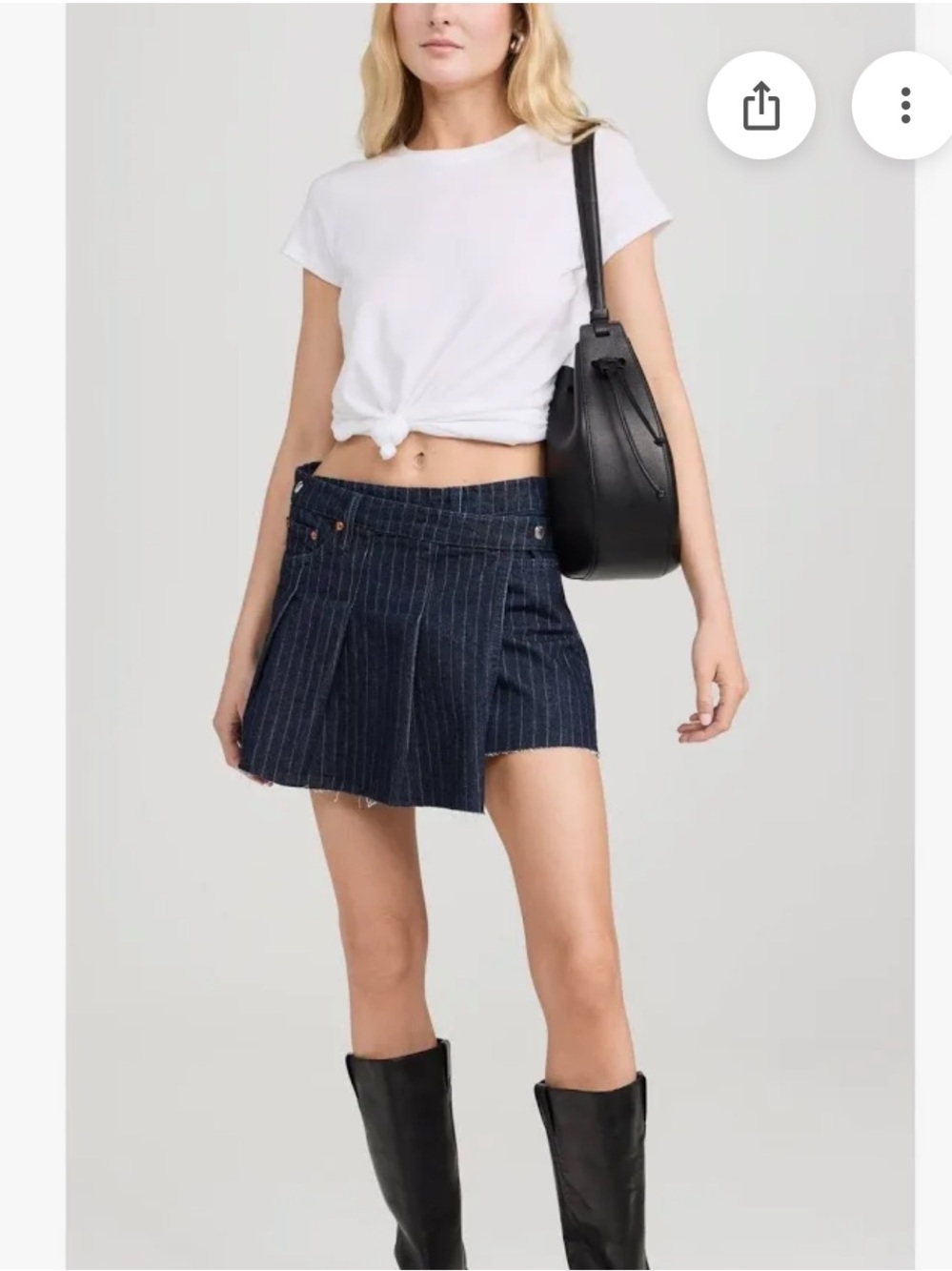 NWT Re/Done denim asymmetrical wrap skirt